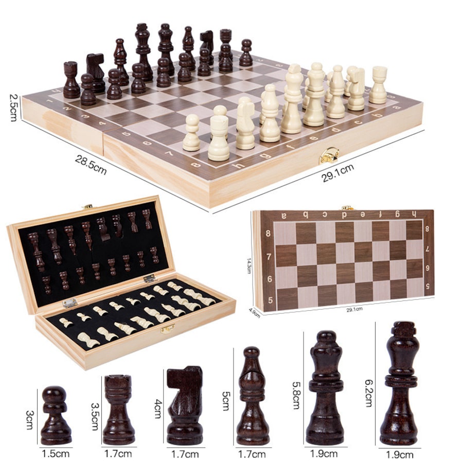 3-in-1 Magnetic Chess — 11.5×6"