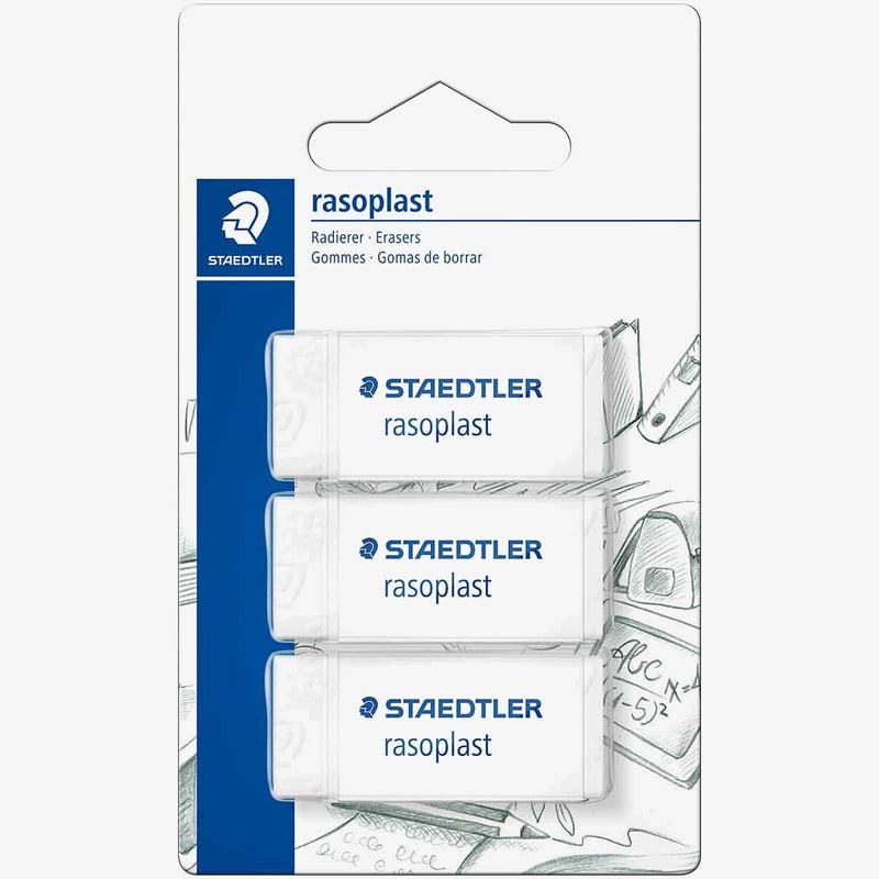 Staedtler Rasoplast Eraser Blister Pack of 3 (526-S BK3D)