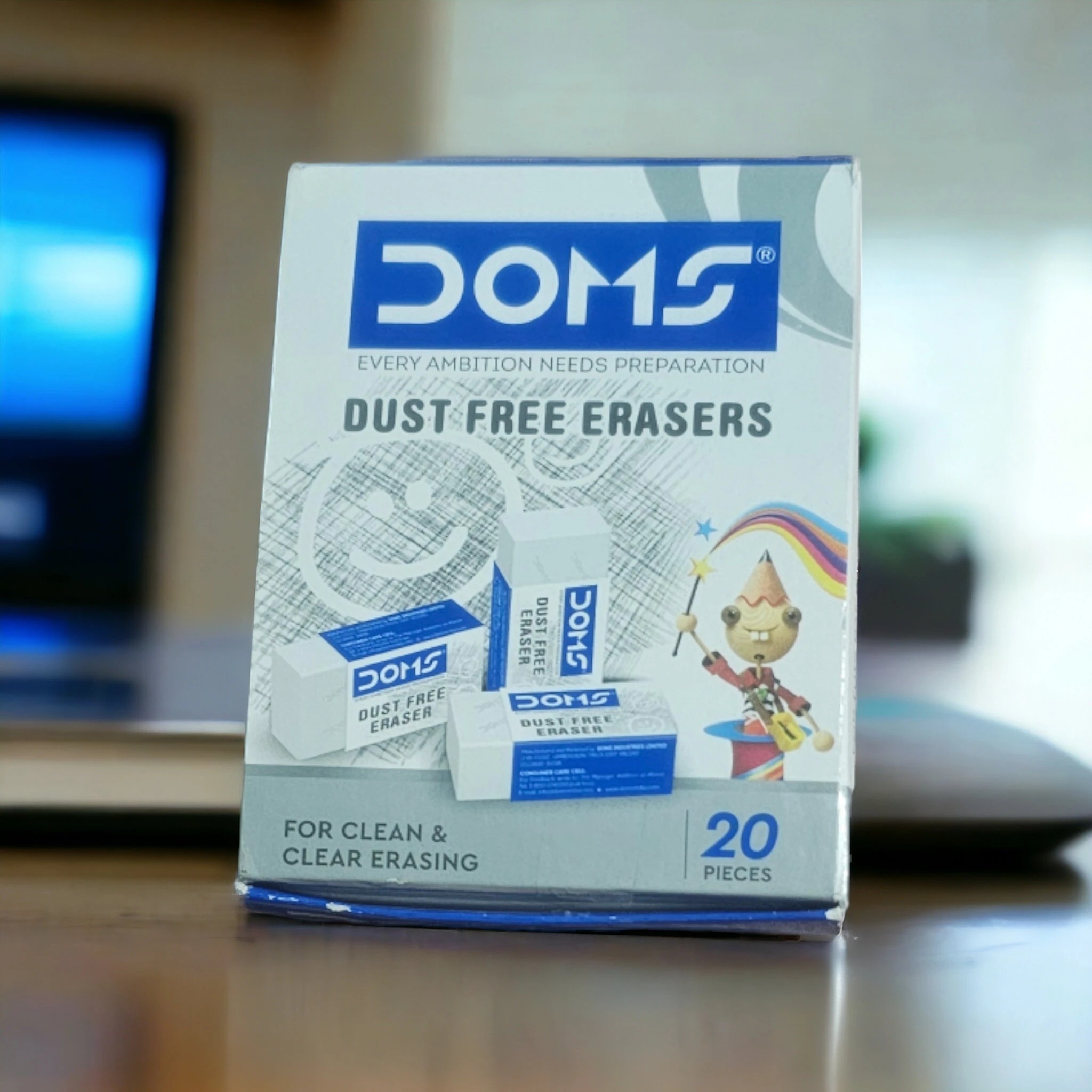 Doms Extra Long Dust Free Eraser (Set of 20)